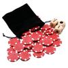 Bilywey Upgrade Left Right Center Dice Game Set with 3Pcs Beech Wood Dices + 36Pcs 11.5g Poker Chips (Red) view 2
