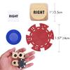 Bilywey Upgrade Left Right Center Dice Game Set with 3Pcs Beech Wood Dices + 36Pcs 11.5g Poker Chips (Red) view 3