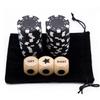 Bilywey Upgrade Left Right Center Dice Game Set with 3Pcs Beech Wood Dices + 36Pcs 11.5g Poker Chips (Black) view 1