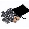 Bilywey Upgrade Left Right Center Dice Game Set with 3Pcs Beech Wood Dices + 36Pcs 11.5g Poker Chips (Black) view 2