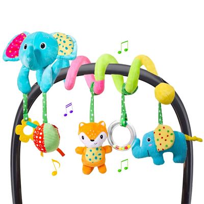 willway Car Seat Toys, Infant Spiral Plush Hanging Toys for Car Seat Stroller Crib Bassinet Mobile with BB Squeaker Rattles, Baby Toy for 0 3 6 12 Months