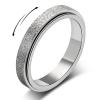 LuckyAmor Anxiety Ring for Women Spinner Ring:4mm Sand Blasted Rotatable Titanium Steel Spinner Band Rings Fidget Rings for Women Size 6-10 view 1