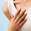 LuckyAmor Anxiety Ring for Women Spinner Ring:4mm Sand Blasted Rotatable Titanium Steel Spinner Band Rings Fidget Rings for Women Size 6-10 view 3