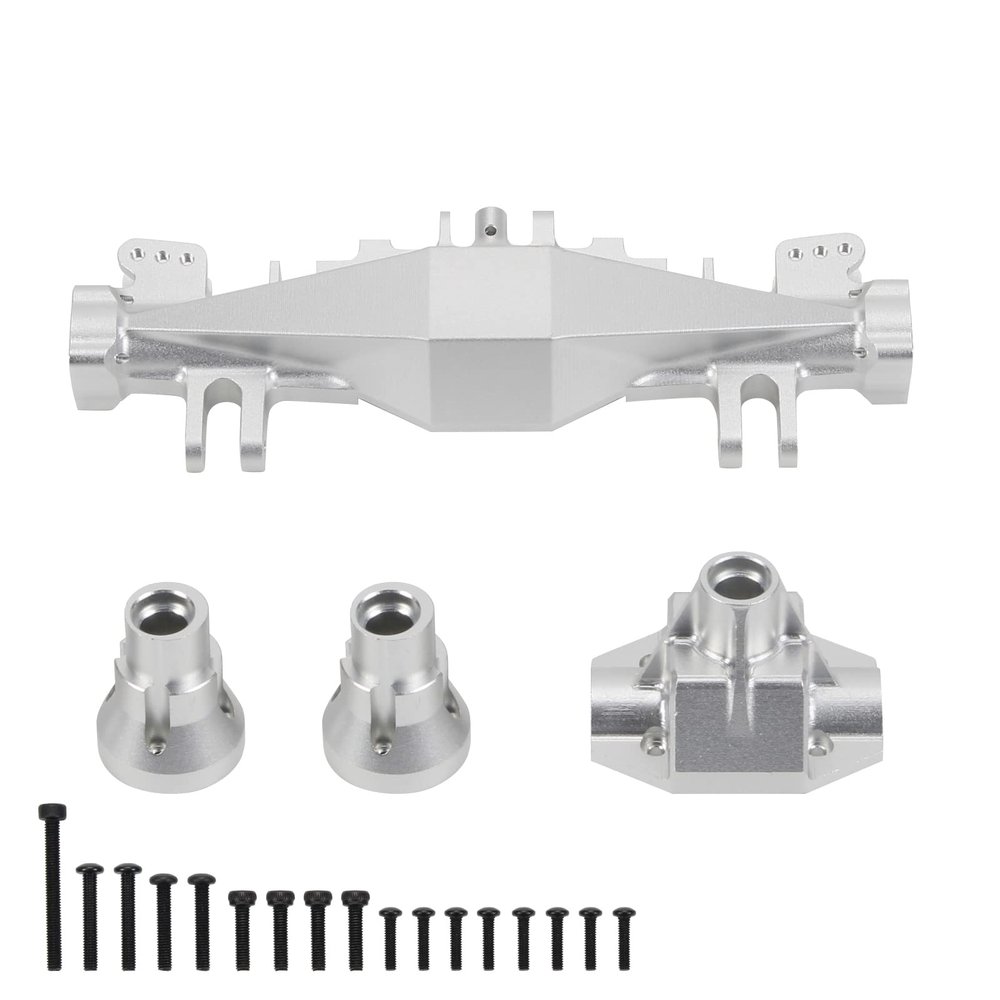RCAWD 6061-T6 Alum Rear Axle Housing Cover Case Set for Losi 1/8 LMT LOS242030 Series Upgrades Part Silver