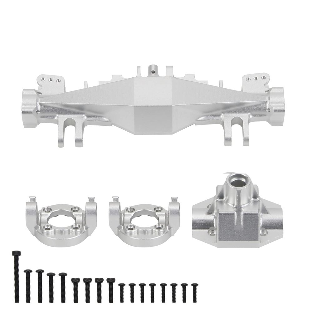RCAWD Front Axle Housing Cover Case Set LOS242031 for Losi 1/8 LMT Series Upgrades Part Silver