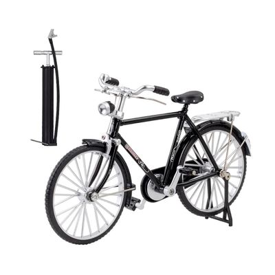 Mini Model 1:10 Simulation Bike Model with Inflator Alloy Miniature Bike Finger Bike Decoration for Collections Bookshelf Decor