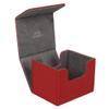 AEGIS GUARDIAN Card Deck Box for MTG, Commander Deck Box Hold 120+ Sleeved Cards, Leather Strong Magnet Card Deck Case Holder for Magic Cards TCG CCG, Red and Greay Ineer view 1
