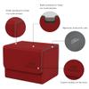 AEGIS GUARDIAN Card Deck Box for MTG, Commander Deck Box Hold 120+ Sleeved Cards, Leather Strong Magnet Card Deck Case Holder for Magic Cards TCG CCG, Red and Greay Ineer view 2