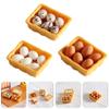 Zerodeko 1 12 Scale Dollhouse Eggs, 3 Set of Dollhouse Miniature Mini Egg Models with Tray House Kitchen Accessories Miniature Food Toy view 2