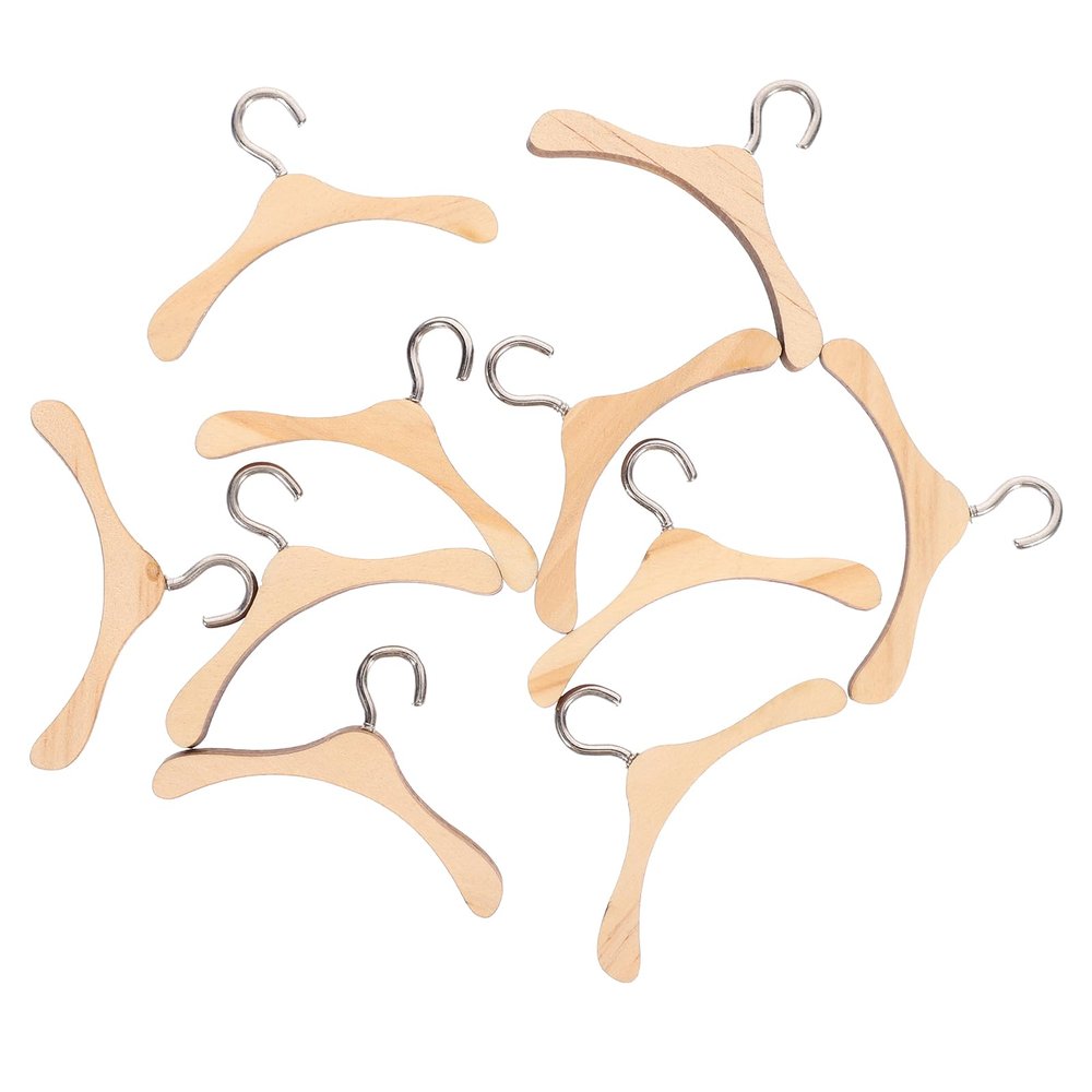 Nursery Dress Pet Clothing Size Hangers Doll Bjd Wooden Miniature House Coat of Dolls Supplies Hangers, XXS Wardrobe Holders Dollhouse Wood Accessories .x.x.cm Accessory Baby