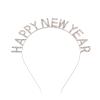 Soochat Happy New Year Headband Tiara Sparkly Rhinestones Happy New Year Hair Hoop Crystal Headpieces for New Year Eve Party Supplies Favors (Silver) view 1