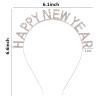 Soochat Happy New Year Headband Tiara Sparkly Rhinestones Happy New Year Hair Hoop Crystal Headpieces for New Year Eve Party Supplies Favors (Silver) view 2