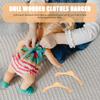 Gadpiparty 5.9inch 10Pcs Doll Clothes Hangers, Wooden Doll Hanger, Brown Timber Clothes, Miniature Wardrobe Accessories view 3