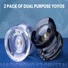 MAGICYOYO 2 Pack of Yoyos K2 Crystal, Responsive Yo-yo for Kids Beginner, Dual Function Yo yos with Replacement Unresponsive Bearing for Advanced Player+Bearing Removal Tools+12 Strings+2 Bags view 4