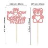 Gyufise 24Pcs We Can Bearly Wait Cupcake Toppers Rose Gold Glitter Bear Cupcake Picks Baby Shower Cake Decorations for Gender Reveal Theme Baby Shower Kids Birthday Party Supplies view 2
