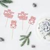 Gyufise 24Pcs We Can Bearly Wait Cupcake Toppers Rose Gold Glitter Bear Cupcake Picks Baby Shower Cake Decorations for Gender Reveal Theme Baby Shower Kids Birthday Party Supplies view 3