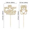 Gyufise 24Pcs We Can Bearly Wait Cupcake Toppers Champage Gold Glitter Bear Cupcake Picks Baby Shower Cake Decorations for Gender Reveal Theme Baby Shower Kids Birthday Party Supplies view 2