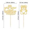 Gyufise 24Pcs We Can Bearly Wait Cupcake Toppers Gold Glitter Bear Cupcake Picks for Gender Reveal Baby Bear Theme Baby Shower Kids Birthday Party Cake Decorations Supplies view 2