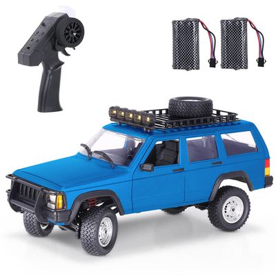 Goolsky RC Rock Crawler, 1:12 Scale Remote Control Car, 4WD Off Road RC Truck, 2.4Ghz All Terrains Climbing Vehicle, RC Car with LED Lights for Adults, Include 2 Batteries (Blue)