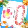 24 Counts Hawaiian Leis Necklace Tropical Flower Lei Floral Luau Party Decorations Hawaiian Flower Luau Necklaces Hula Dance Garland Headbands for Beach Birthday Wedding Party(Pink) view 2