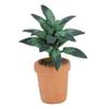 1/12 Scale Dollhouse Plants, Miniature Green Leaves Potted Decor for Dollhouse Living Room Bedroom, Resin Houseplant Accessories for Doll Lovers view 1