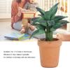 1/12 Scale Dollhouse Plants, Miniature Green Leaves Potted Decor for Dollhouse Living Room Bedroom, Resin Houseplant Accessories for Doll Lovers view 2