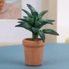 1/12 Scale Dollhouse Plants, Miniature Green Leaves Potted Decor for Dollhouse Living Room Bedroom, Resin Houseplant Accessories for Doll Lovers view 4