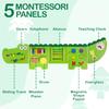 Monlurd Crocodile Montessori Busy Board, Sensory Board,Educational Toys, Activity Cube, Wall Toys, Daycare Furniture, Playroom Furniture, Boys and Girls 6 M+ view 4