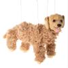 Artisan Owl Labrador Marionette Puppet - Yarn Dog with Wooden Feet, Detachable Strings (Brown) view 1