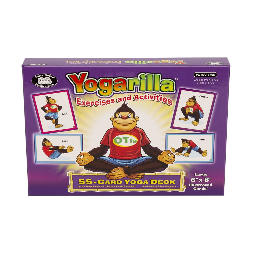 Super Duper Publications | Yogarilla Exercises and Activities Yoga Fun Deck | Occupational Therapy Flash Cards | Core Strength and Balance Training | Educational Learning Resources or Children