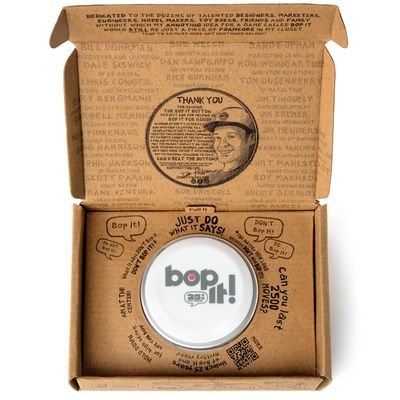 GETMOVIN SPORTS - Bop It  Special 25th Anniversary Inventor Edition, Gift Ready Mailer Box, Retro Throw Back Colors, Perfect Family Game, for Adults, Kids, Girls, Boys, All Ages!