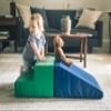 Foamnasium Up and Down Set, Indoor Foam Playset, 2 Piece Soft Toddler and Active Kids Play Foam Climber for Balancing, Crawling, Climbing, Sliding and Jumping, Made in The US, Enhanced Navy view 3
