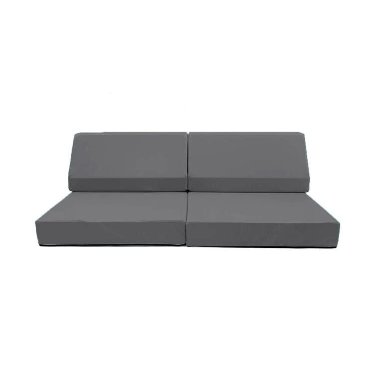 Foamnasium Blocksy Mini, Indoor Foam Playset 3 Piece Soft Toddler and Kids Active Play Couch for Crawling, Climbing, Fort Building and Jumping, Made in The US, Enhanced Slate