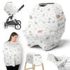 Sweet Jojo Designs Farm Animals Boy Girl Infant Baby Car Seat Cover Nursing Breastfeeding Shopping Cart Stroller Canopy Grey Red Black and White Gender Netural Watercolor Farmhouse Green Barn Horse view 1