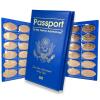 Pennybandz Passport to Penny Adventures - Pressed Coin Collecting Book - Holds 48 Coins - Vegan Leather - Mystery Penny Gift (Royal Blue) view 1