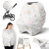 Sweet Jojo Designs Star and Moon Girl Infant Baby Car Seat Cover Nursing Breastfeeding Shopping Cart Stroller Canopy - Blush Pink Gold and Grey Celestial Sky Stars Shabby Chic view 1
