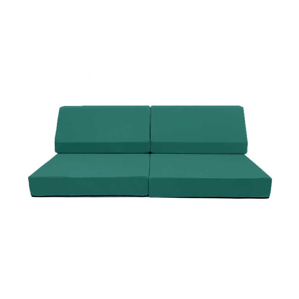 Foamnasium Blocksy Mini, Indoor Foam Playset 3 Piece Soft Toddler and Kids Active Play Couch for Crawling, Climbing, Fort Building and Jumping, Made in The US, Enhanced Emerald