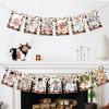 1st Birthday Photo Banner Cowboy Photo Banner - Cow Birthday Banner Decorations Cow Newborn to 12 Month Photo Banner for Baby Girl Boy 1st Farm Theme Birthday Party view 3