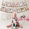 1st Birthday Photo Banner Cowboy Photo Banner - Cow Birthday Banner Decorations Cow Newborn to 12 Month Photo Banner for Baby Girl Boy 1st Farm Theme Birthday Party view 4