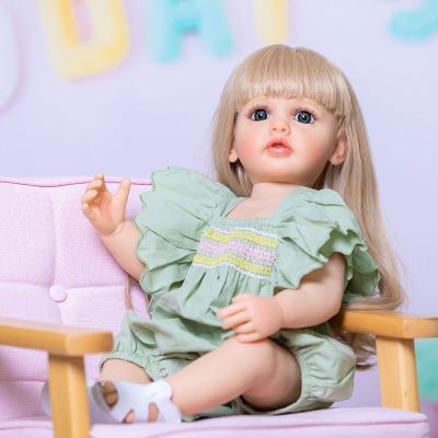 Meeler 22 Inch Reborn Baby Doll, My Little Sweetheart Realistic Newborn Lovely Sweet Girl Dolls with Full Soft Silicone Vinyl Body That Look Real Toddler Kids Birthday Gift Handmade Gift
