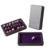 Forged Dice Co. Premium 3-Row Dice Case - Combination Dice Box and Dice Tray - Protects Polyhedral Dice Sets - Felt-Lined Storage Rows - Magnetic Lid Closure - Perfect Metal Dice Storage Box - Purple view 1