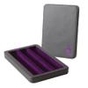 Forged Dice Co. Premium 3-Row Dice Case - Combination Dice Box and Dice Tray - Protects Polyhedral Dice Sets - Felt-Lined Storage Rows - Magnetic Lid Closure - Perfect Metal Dice Storage Box - Purple view 2