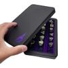 Forged Dice Co. Premium 3-Row Dice Case - Combination Dice Box and Dice Tray - Protects Polyhedral Dice Sets - Felt-Lined Storage Rows - Magnetic Lid Closure - Perfect Metal Dice Storage Box - Purple view 3