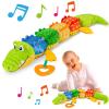 Sumobaby Infant Baby Musical Stuffed Animal Activity Soft Toys with Teether, Multi-Sensory Crinkle, Rattle and Textures, for Tummy Time Newborn 0-3-6-12 Months Boys, Girls, Crocodile (Alligator) view 1