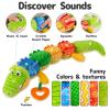 Sumobaby Infant Baby Musical Stuffed Animal Activity Soft Toys with Teether, Multi-Sensory Crinkle, Rattle and Textures, for Tummy Time Newborn 0-3-6-12 Months Boys, Girls, Crocodile (Alligator) view 3