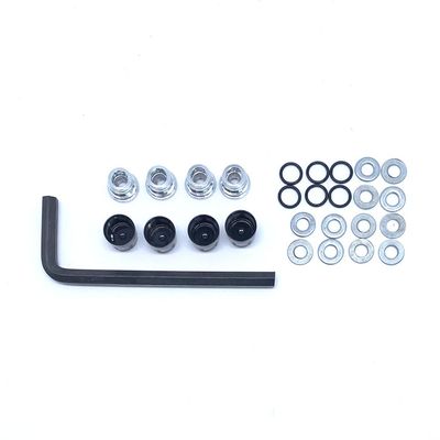 KingVal Replacement 4PCS Aluminum M4 Wheel Lock Nuts with Wheel Rim Center Cap Compatible with 1/10 RC Crawler Car (Black)