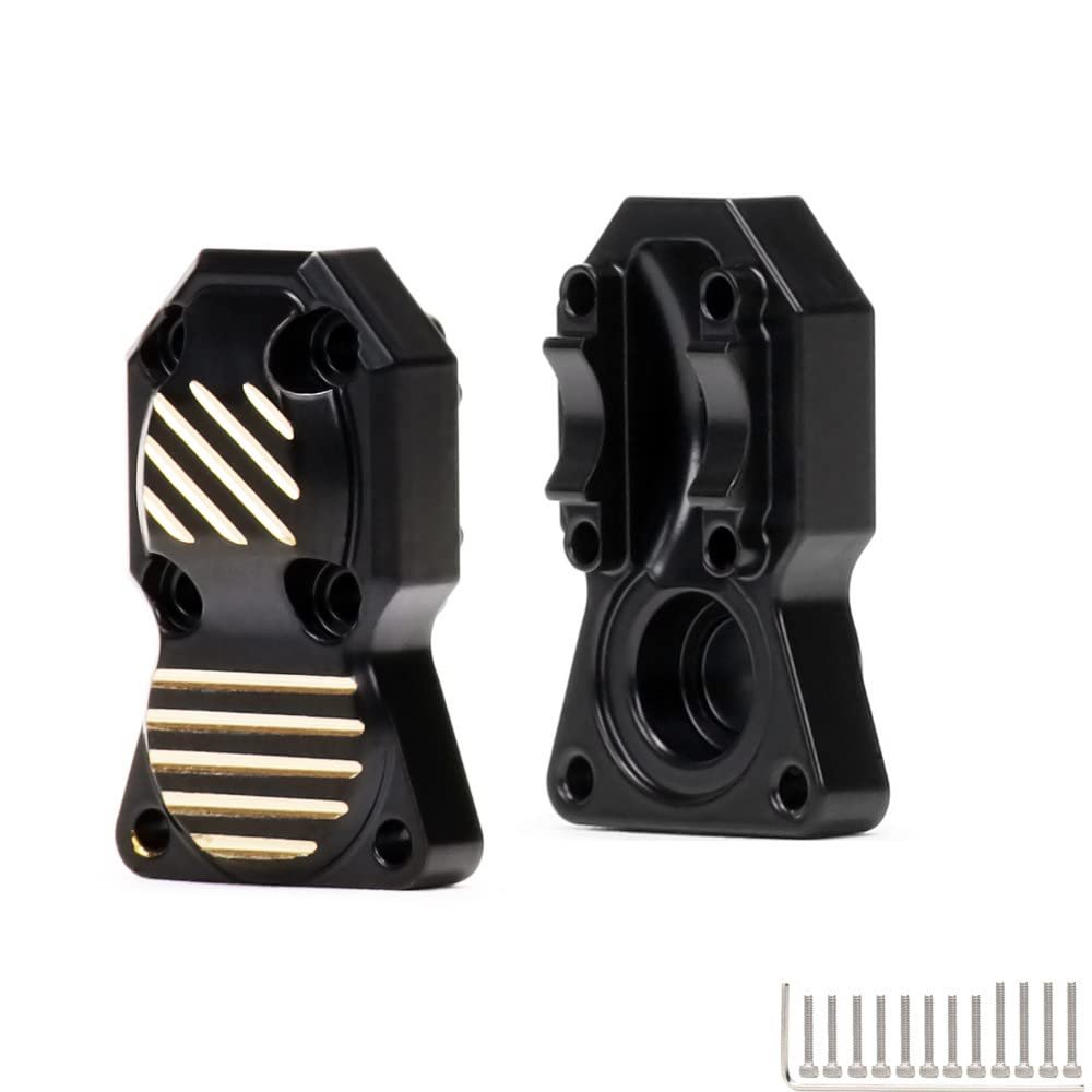 KingVal Replacement Front and Rear Brass Diff Differential Cover Compatible with Axial SCX24 AXI90081 AXI00001 AXI00002 AXI0005 AXI0006 RC Car