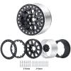 4pcs/Set 2.2inch Beadlock Wheel Rims Metal Wheel Hubs for Axial Wraith SCX10 90048 RR10 TRX4 D90 RC Crawler Car (Black) view 4
