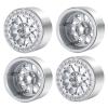 4pcs/Set 2.2inch Beadlock Wheel Rims Metal Wheel Hubs for Axial Wraith SCX10 90048 RR10 TRX4 D90 RC Crawler Car (Silver) view 1