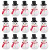 Kisangel Mini Snowman 30 Pcs Resin Christmas Mini Figurines Tiny Snowman Ornaments for DIY Fairy Garden Micro Landscape Holiday Decor Black view 1